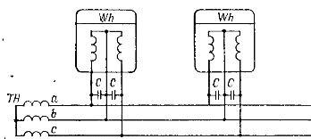  Схема на свързване на компенсиращи кондензатори във веригата на трансформатор на напрежение