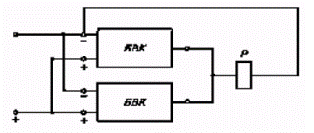 Схема на паралелно свързване на два безконтактни превключвателя BVK