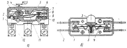 Микропревключватели: a - серия MP6000, b - тип VP61