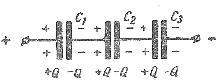 Schemat połączeń kondensatorów szeregowych