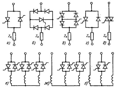 Схеми на захранване на тиристорни регулатори на напрежението