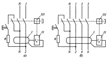 Schematy połączeń wyłączników różnicowoprądowych