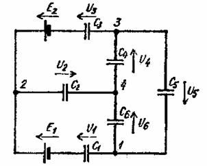 Wieloobwodowy obwód elektryczny z kondensatorami