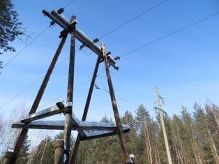 Sieć elektryczna linii napowietrznej 35 kV z izolowanym punktem neutralnym