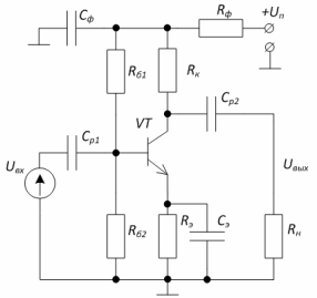 Schemat etapowy wzmocnienia tranzystora bipolarnego