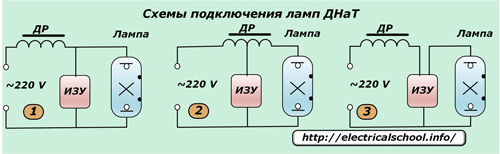 דיאגרמות חיווט עבור מנורות DNaT