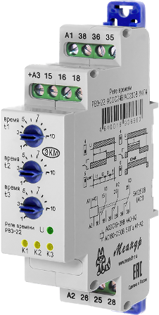 modułowy przekaźnik czasowy RV3-22