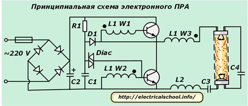 Schemat ideowy statecznika elektronicznego