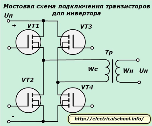 Мостова схема за свързване на транзистори за инвертор