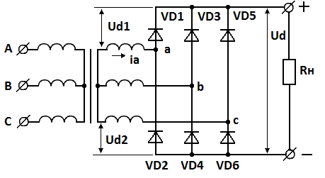 Trójfazowy prostownik mostkowy Larionov