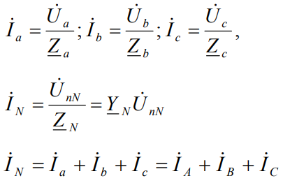 Ток във всяка фаза и ток в нулевия проводник