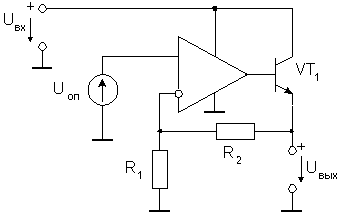 Schemat liniowego regulatora napięcia