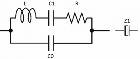 Schemat rezonatora kwarcowego