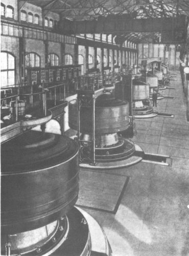 חדר המנועים של המפעל ההידרואלקטרי בניאגרה