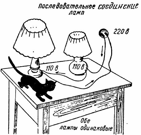 Серийно свързване на лампи