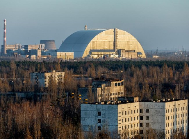 Чернобилската атомна електроцентрала след аварията