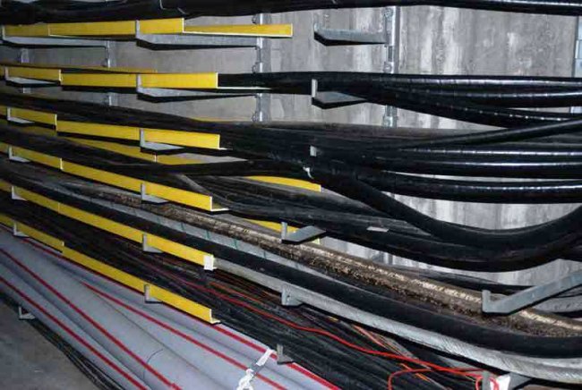 Napájecí kabely v energetickém systému průmyslové dílny